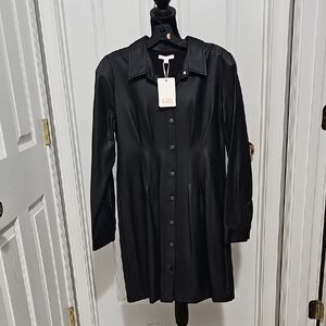 Elegant Black Button-Up Dress
